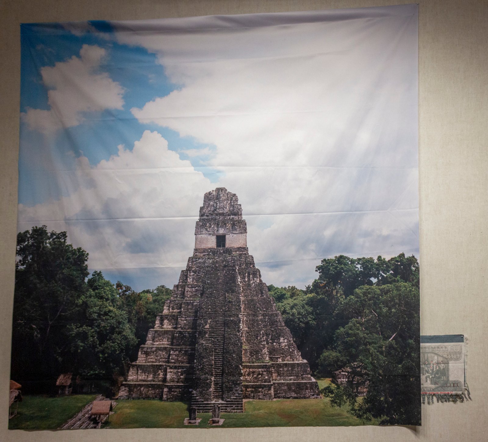 Tikal pyramid — color sublimation on polyester