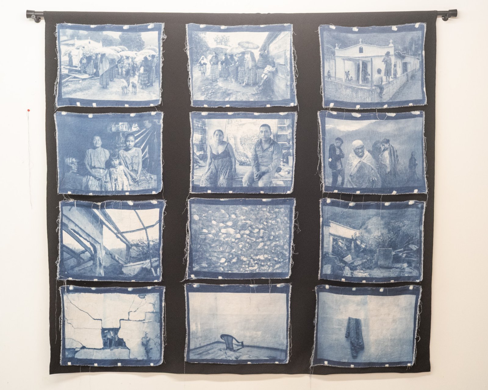 Los Olvidados — twelve-panel cyanotype installation, Casa Lu