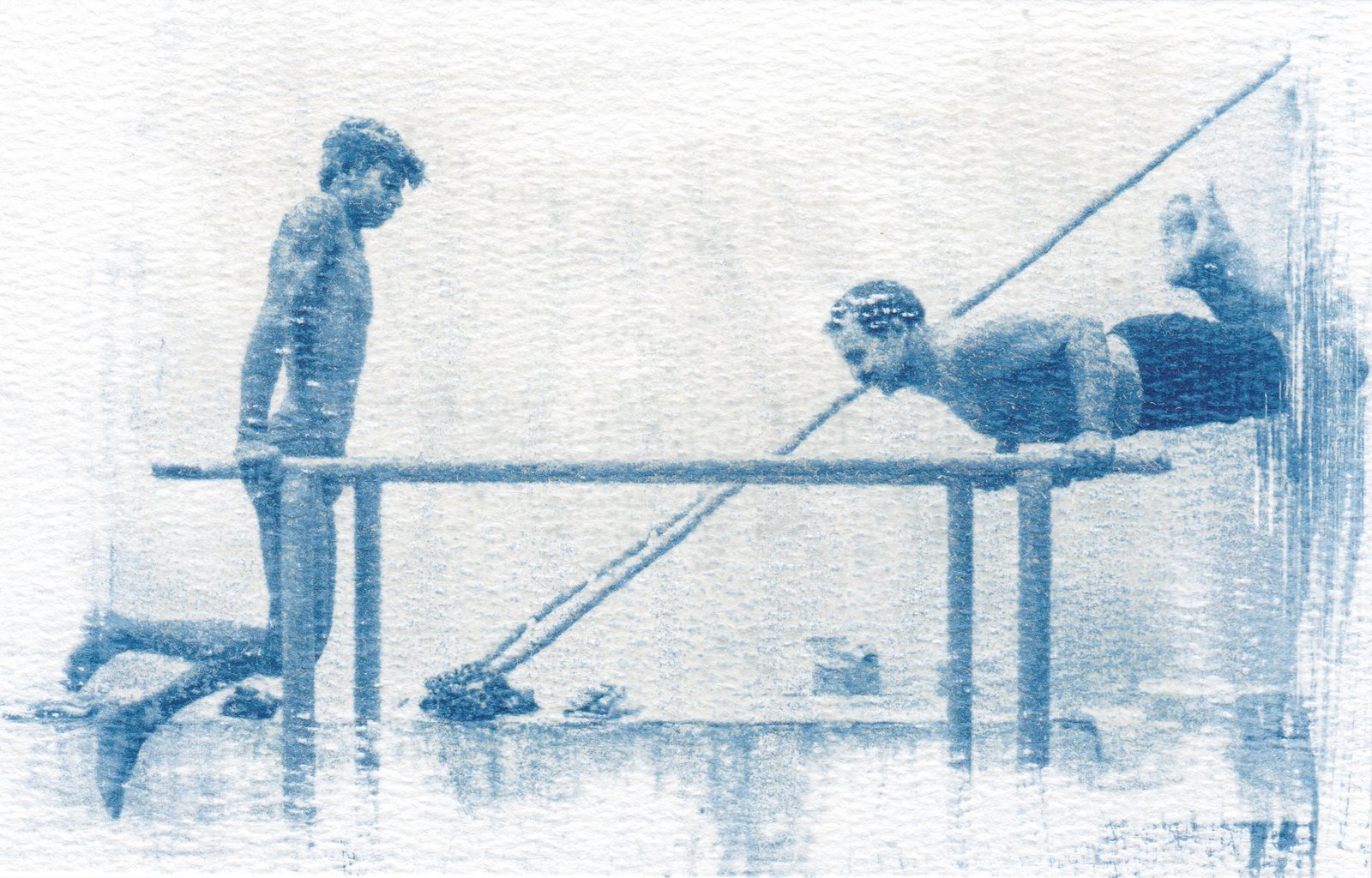 Parallel bars · Varanasi, India · cyanotype on watercolor paper
